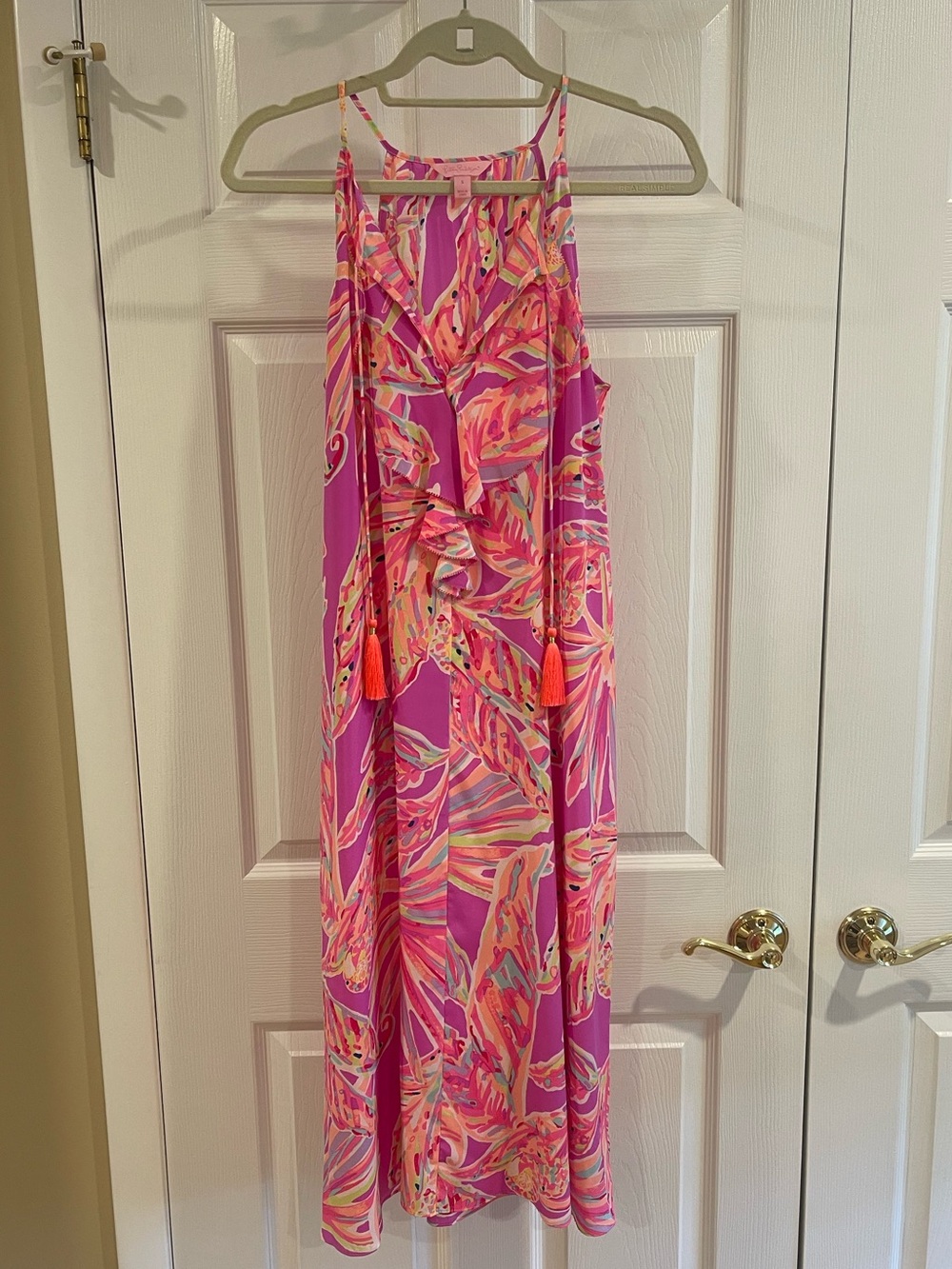 Lilly Pulitzer Pink Multicolor Tropical Midi Dress. Size Small.
